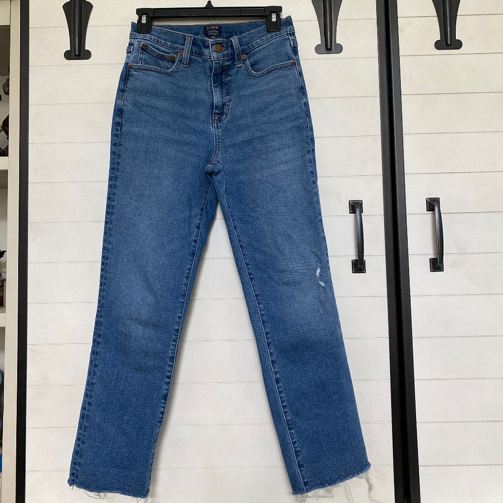 J.Crew Essential Straight Jeans Running Lake Wash 25